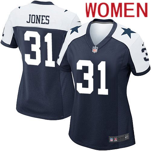 Women Dallas Cowboys #31 Byron Jones Nike Navy Alternate Game Team NFL Jersey
